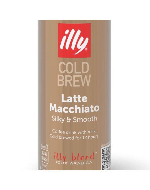 6 Canettes Illy Cold Brew Latte Macchiato - 6x250 ml